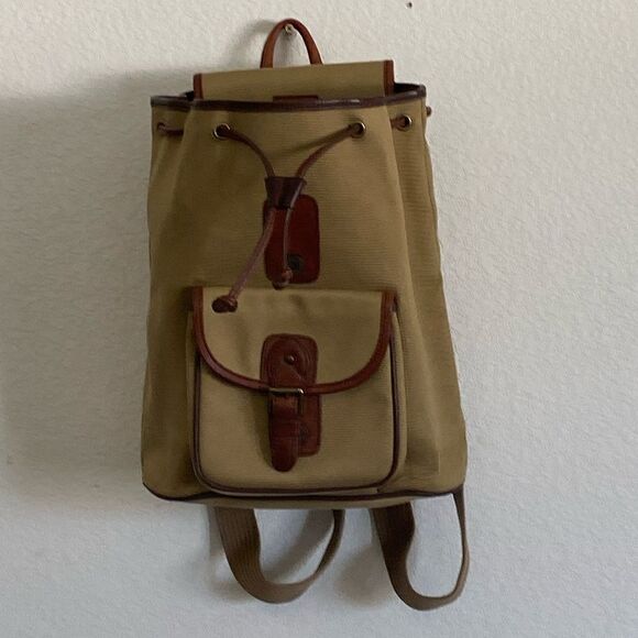 VINTAGE GUESS Canvas with Leather Trim Backpack - Picture 1 of 16